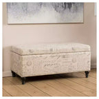 Luke Fabric Storage Ottoman Bench Beige - Christopher Knight Home: Upholstered Bedroom Seating