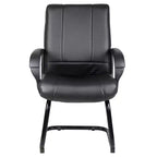 Caressoft Mid Back Guest Chair Black - Boss Office Products: Upholstered, Metal Frame, Fixed Arms