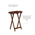 Mesas auxiliares plegables de TV, Espresso Brown, Octogonales, Juego de 4
