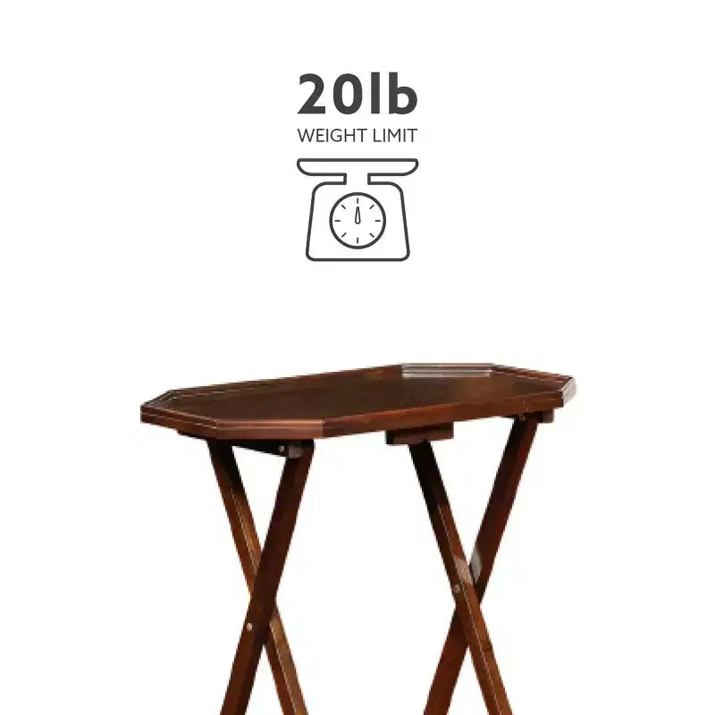 Mesas auxiliares plegables de TV, Espresso Brown, Octogonales, Juego de 4