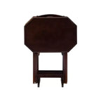 Mesas auxiliares plegables de TV, Espresso Brown, Octogonales, Juego de 4