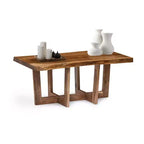 Alaterre Furniture 42" Berkshire Natural Brown Live Edge Coffee Table Solid Wood: Acacia, Non-Toxic Finish, Form Base