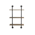 24/7 Shop At Home Dylan 3 Layer Floating Shelves Natural: Industrial Ladder Wall, Metal Frame
