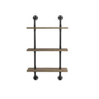 24/7 Shop At Home Dylan 3 Layer Floating Shelves Natural: Industrial Ladder Wall, Metal Frame