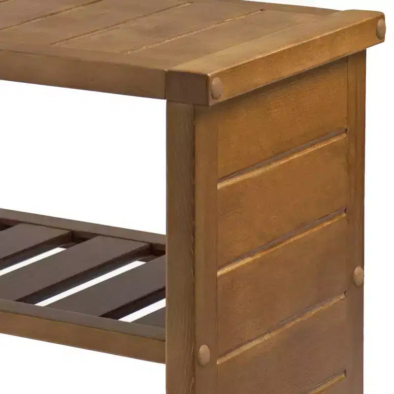 Banco zapatero de teca para la entrada - Madera maciza, capacidad para 8 pares, 4 compartimentos, carga de 90 kg