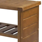 Banco zapatero de teca para la entrada - Madera maciza, capacidad para 8 pares, 4 compartimentos, carga de 90 kg