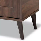 Gabinete de entrada de 2 puertas de nogal con organizador de zapatos – Estilo moderno de mediados de siglo, 10 pares