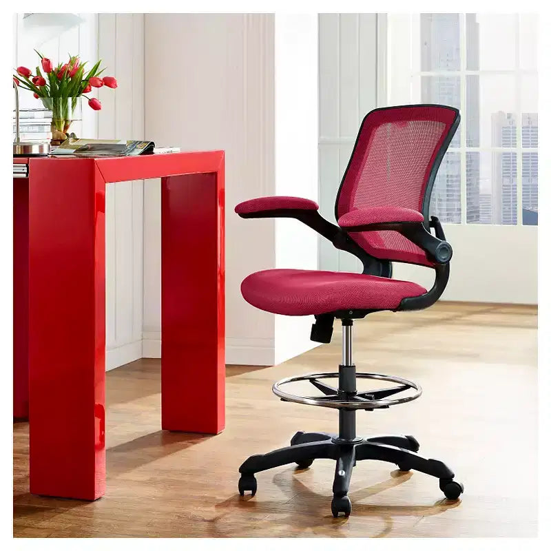 Taburete ergonómico de dibujo con reposabrazos abatibles – Malla transpirable, altura ajustable, 150 kg