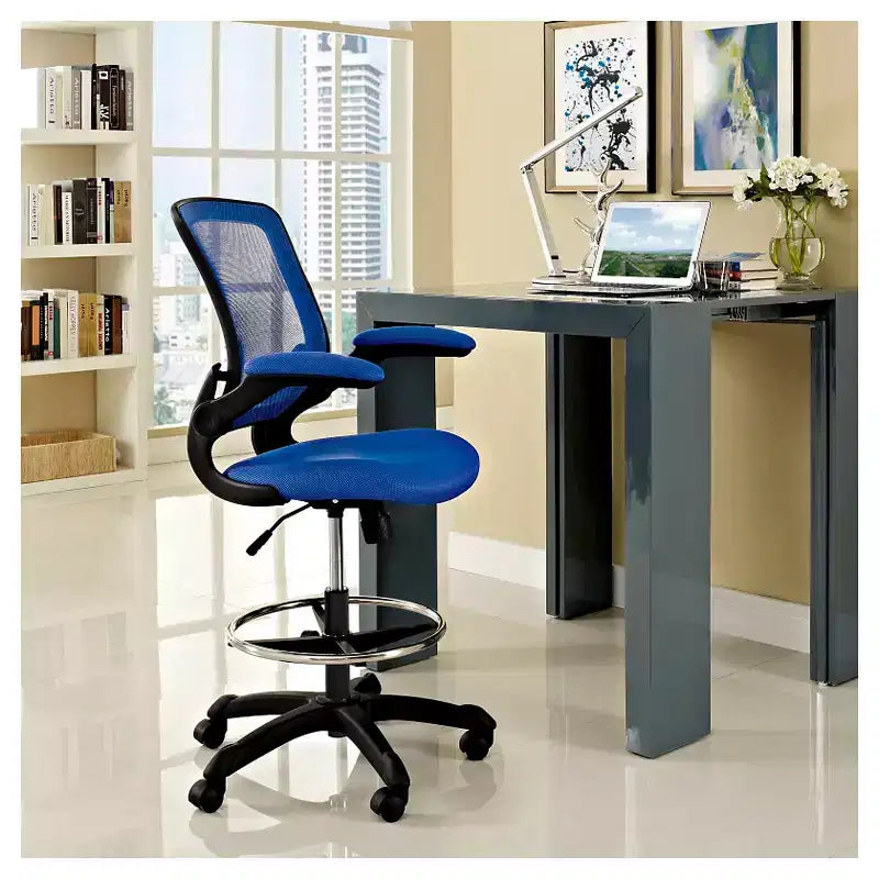 Taburete ergonómico de dibujo con reposabrazos abatibles – Malla transpirable, altura ajustable, 150 kg