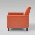 Sillón reclinable tapizado de tela – Patas de abedul macizo, reposabrazos acolchados, marrón oscuro