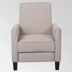 Sillón reclinable tapizado de tela – Patas de abedul macizo, reposabrazos acolchados, marrón oscuro