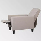Sillón reclinable tapizado de tela – Patas de abedul macizo, reposabrazos acolchados, marrón oscuro