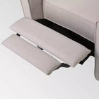 Sillón reclinable tapizado de tela – Patas de abedul macizo, reposabrazos acolchados, marrón oscuro