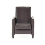 Sillón reclinable tapizado de tela – Patas de abedul macizo, reposabrazos acolchados, marrón oscuro