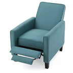 Sillón reclinable tapizado de tela – Patas de abedul macizo, reposabrazos acolchados, marrón oscuro