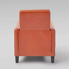Sillón reclinable tapizado de tela – Patas de abedul macizo, reposabrazos acolchados, marrón oscuro
