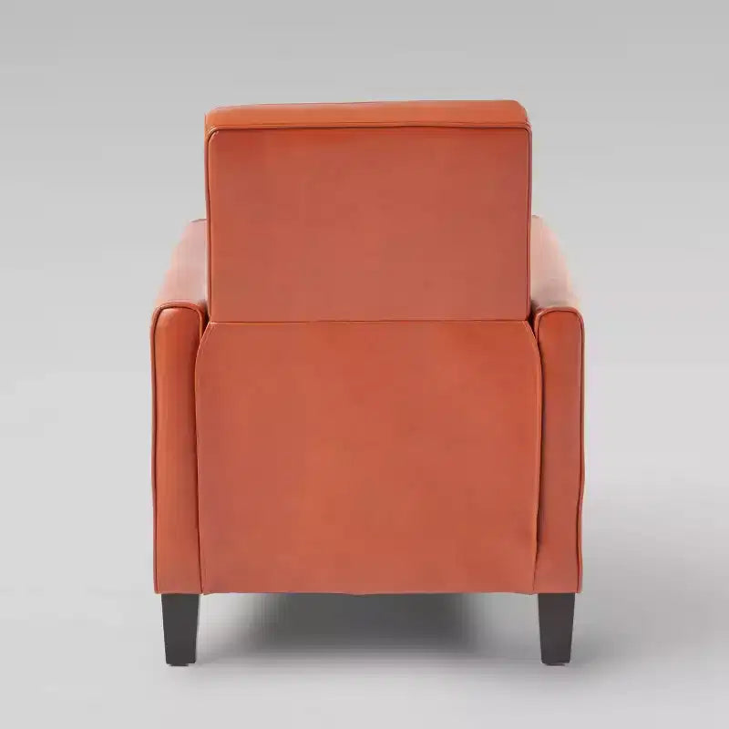 Sillón reclinable tapizado de tela – Patas de abedul macizo, reposabrazos acolchados, marrón oscuro