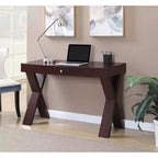 Escritorio de madera con cajón – Patas en forma de X, almacenamiento superior, compuesto de MDF