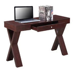 Escritorio de madera con cajón – Patas en forma de X, almacenamiento superior, compuesto de MDF