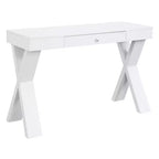 Escritorio de madera con cajón – Patas en forma de X, almacenamiento superior, compuesto de MDF