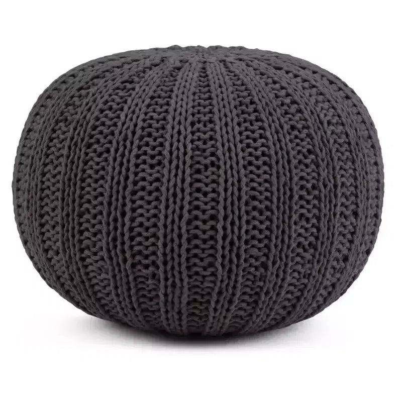 Grandville Hand Knit Round Pouf - WyndenHall