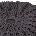 Puf redondo de algodón tejido a mano – 6 opciones de color, relleno de poliestireno, completamente ensamblado