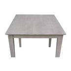 Mesa de comedor cuadrada de madera maciza de 30"x30" – Gris envejecido, con parte superior tipo bloque de carnicero, patas Shaker