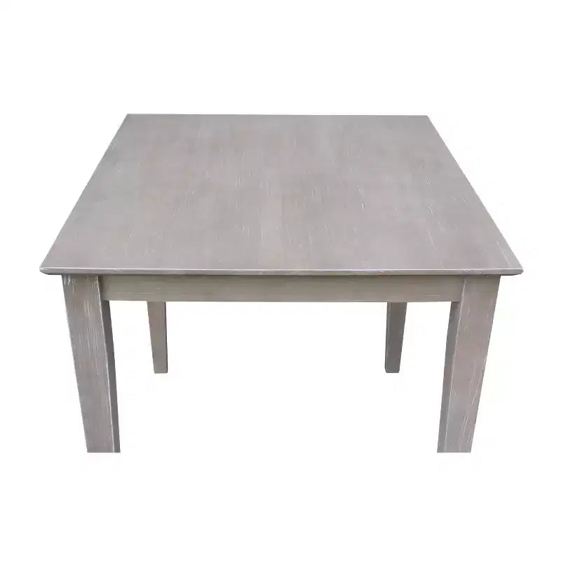 Mesa de comedor cuadrada de madera maciza de 30"x30" – Gris envejecido, con parte superior tipo bloque de carnicero, patas Shaker
