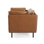 Sillón decorativo de polipiel marrón, estilo vintage, de una plaza