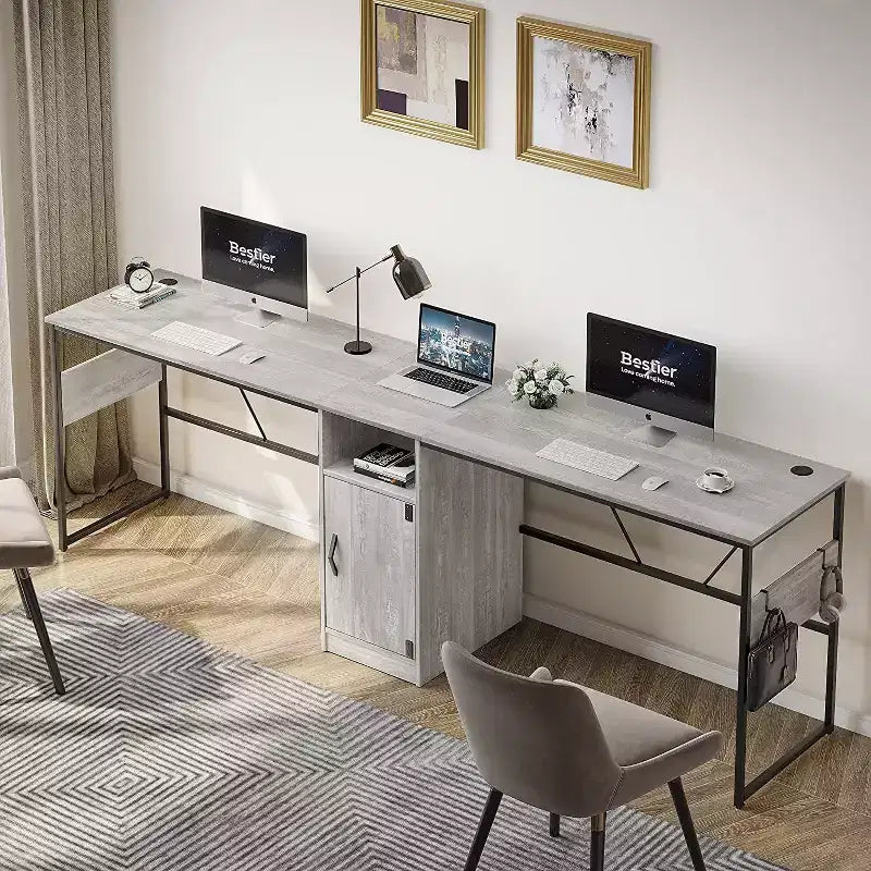 Mesa alta de bar – blanca, acabado de alto brillo, 6 compartimentos de almacenamiento, base de tubo de metal