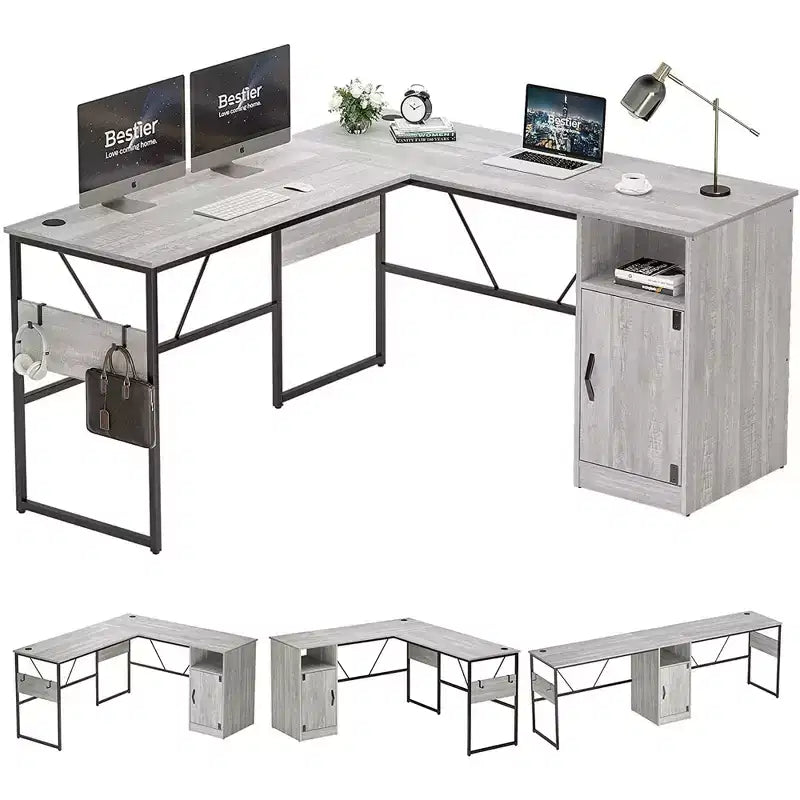 Mesa alta de bar – blanca, acabado de alto brillo, 6 compartimentos de almacenamiento, base de tubo de metal
