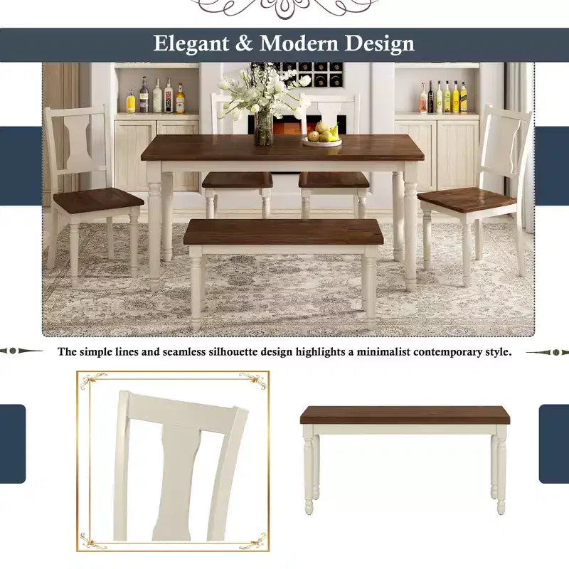 Mesa de bar – madera de caucho y MDF, tablero liso, patas rectas, elegante acabado pintado