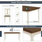Mesa de bar – madera de caucho y MDF, tablero liso, patas rectas, elegante acabado pintado