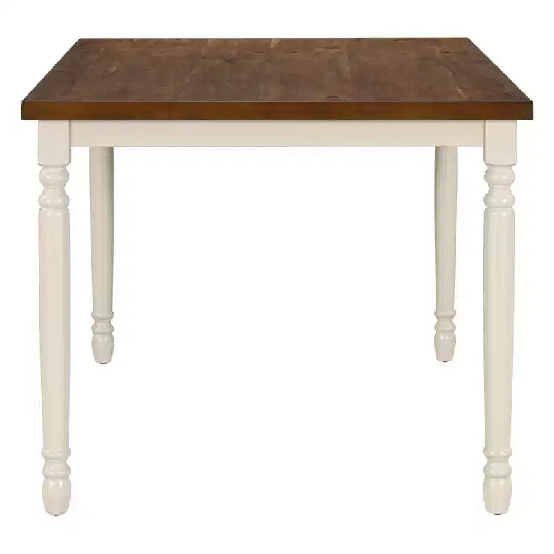 Mesa de bar – madera de caucho y MDF, tablero liso, patas rectas, elegante acabado pintado
