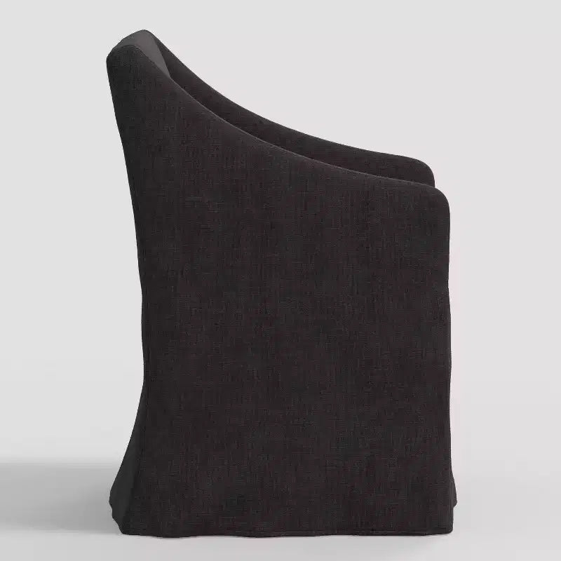 Silla de comedor con reposabrazos inclinados y funda desenfundable – Mezcla de poliéster y algodón, estructura de madera de caucho
