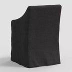 Silla de comedor con reposabrazos inclinados y funda desenfundable – Mezcla de poliéster y algodón, estructura de madera de caucho