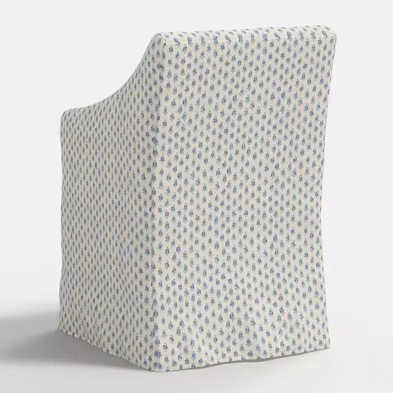 Silla de comedor con reposabrazos inclinados y funda desenfundable – Mezcla de poliéster y algodón, estructura de madera de caucho