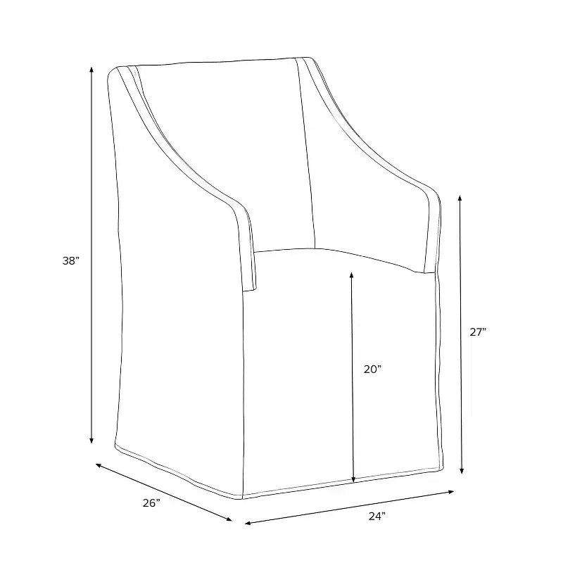 Silla de comedor con reposabrazos inclinados y funda desenfundable – Mezcla de poliéster y algodón, estructura de madera de caucho