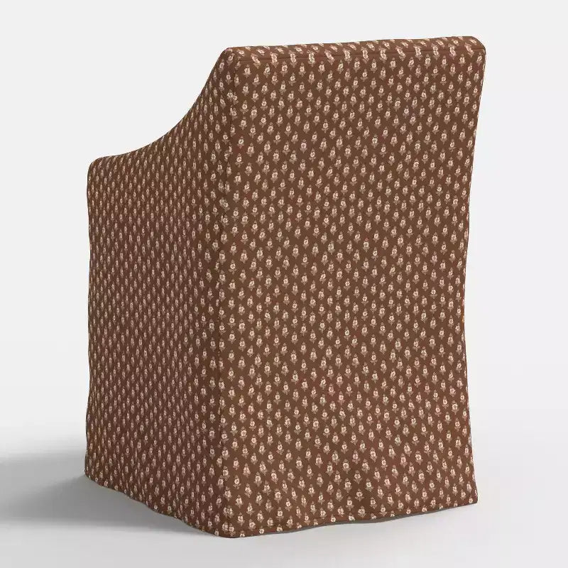 Silla de comedor con reposabrazos inclinados y funda desenfundable – Mezcla de poliéster y algodón, estructura de madera de caucho