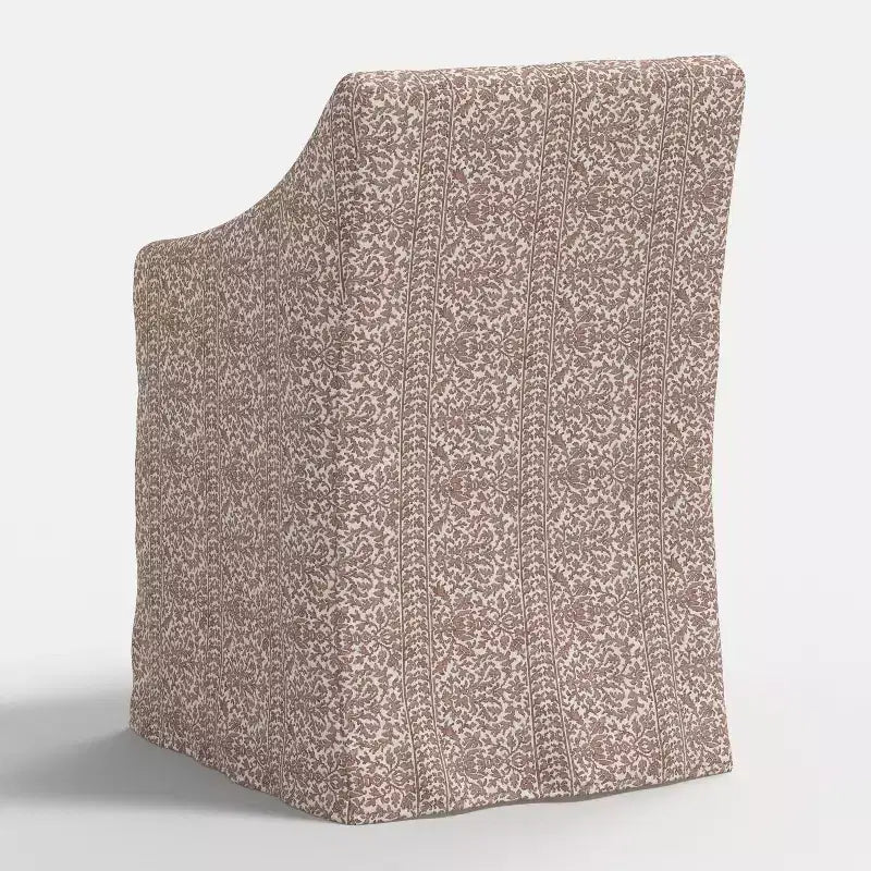 Silla de comedor con reposabrazos inclinados y funda desenfundable – Mezcla de poliéster y algodón, estructura de madera de caucho
