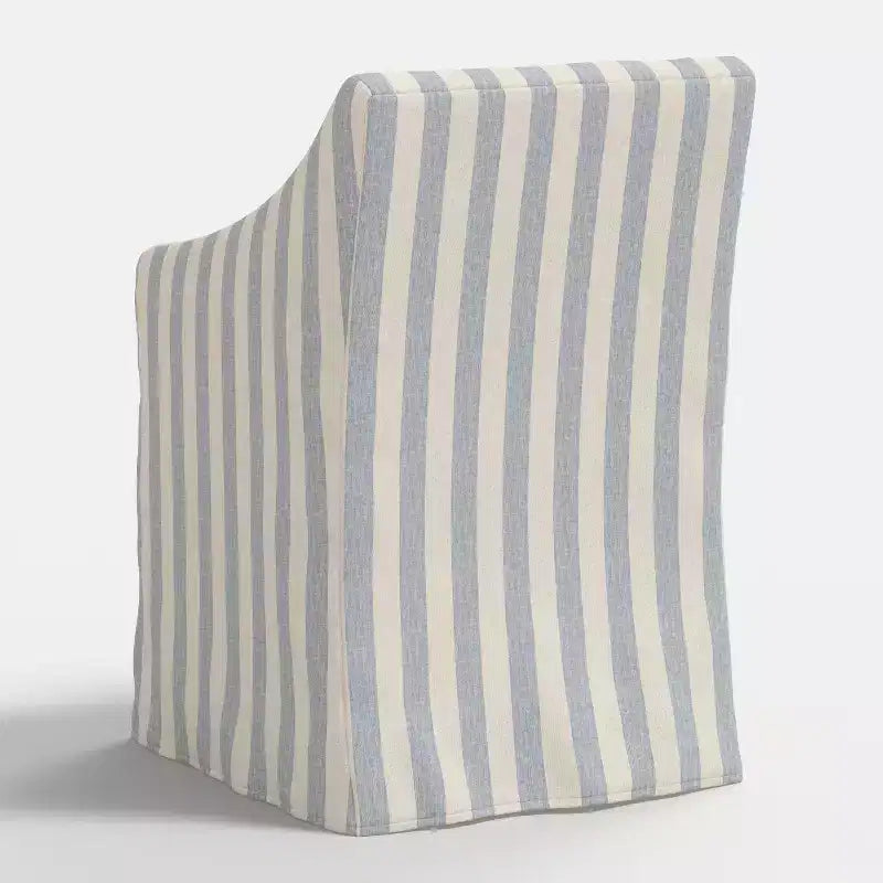 Silla de comedor con reposabrazos inclinados y funda desenfundable – Mezcla de poliéster y algodón, estructura de madera de caucho