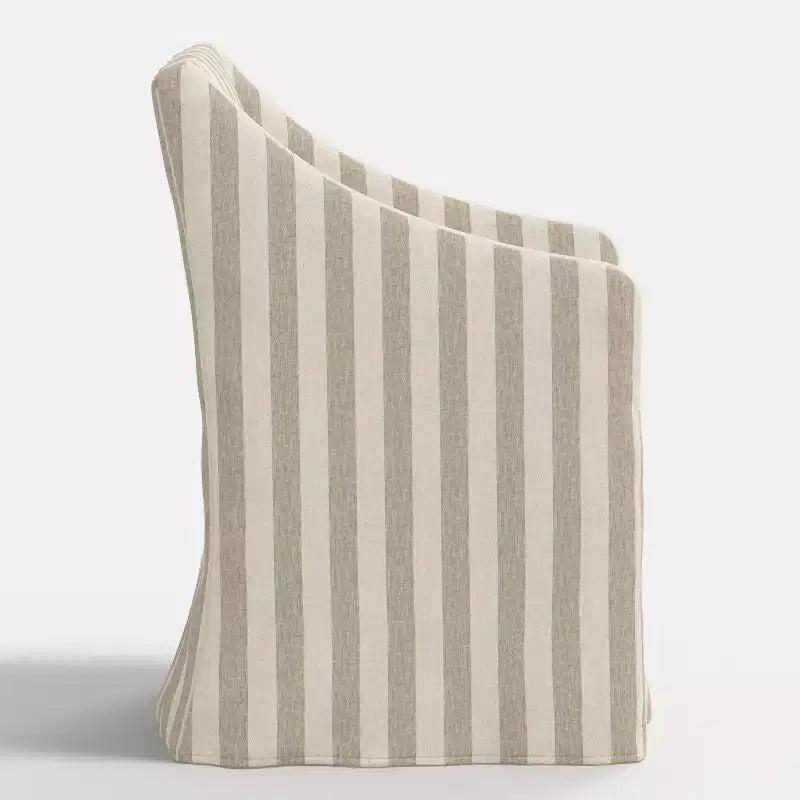 Silla de comedor con reposabrazos inclinados y funda desenfundable – Mezcla de poliéster y algodón, estructura de madera de caucho