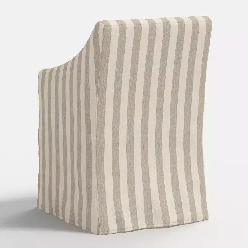 Silla de comedor con reposabrazos inclinados y funda desenfundable – Mezcla de poliéster y algodón, estructura de madera de caucho