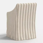 Silla de comedor con reposabrazos inclinados y funda desenfundable – Mezcla de poliéster y algodón, estructura de madera de caucho