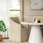 Silla de comedor con reposabrazos inclinados y funda desenfundable – Mezcla de poliéster y algodón, estructura de madera de caucho