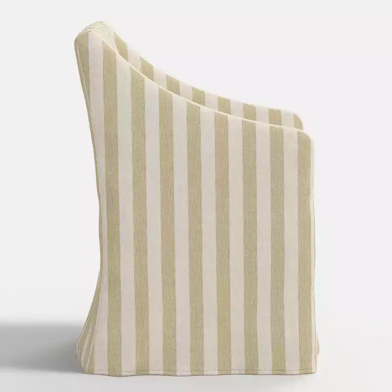 Silla de comedor con reposabrazos inclinados y funda desenfundable – Mezcla de poliéster y algodón, estructura de madera de caucho