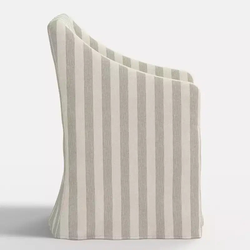 Silla de comedor con reposabrazos inclinados y funda desenfundable – Mezcla de poliéster y algodón, estructura de madera de caucho