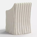 Silla de comedor con reposabrazos inclinados y funda desenfundable – Mezcla de poliéster y algodón, estructura de madera de caucho