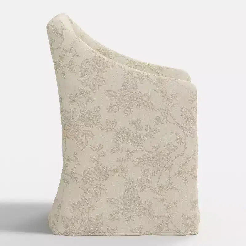 Silla de comedor con reposabrazos inclinados y funda desenfundable – Mezcla de poliéster y algodón, estructura de madera de caucho