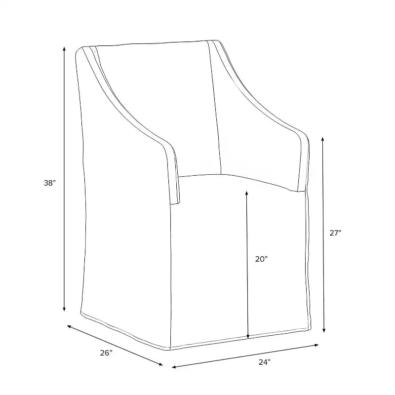 Silla de comedor con reposabrazos inclinados y funda desenfundable – Mezcla de poliéster y algodón, estructura de madera de caucho